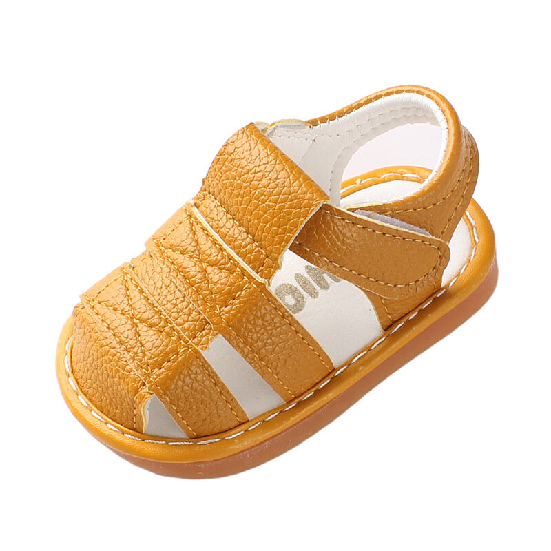 Zapatos antideslizantes para recién nacido, sandalias de fondo suave para primeros pasos, chirriantes, Verano