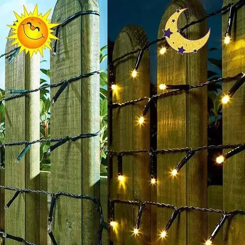 Lampu setrip tenaga surya 6V, lampu untai tenaga surya untuk dekorasi rumah pesta liburan Natal tahan air