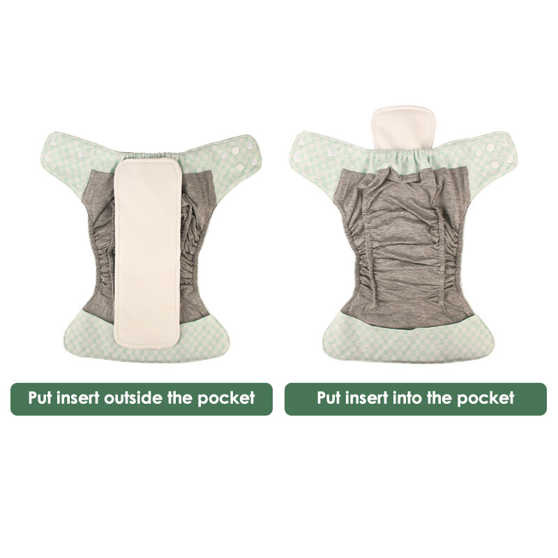 AIO 1 قطعة الطفل البيئي قابل للغسل قابلة لإعادة الاستخدام القماش جيب حفاضات الطفل حفاضات مع جيب واحد صالح 3-15 كجم الطفل