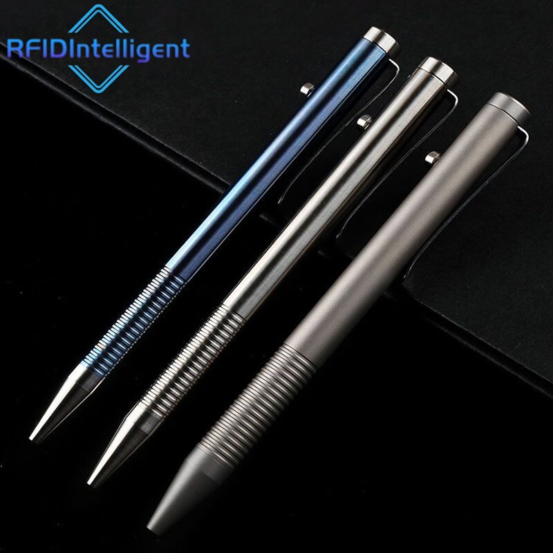 Portable Titanium Bolt Action Ballpoint Pen Self Defense Writing Tool for Outdoor Traveling Office Gift