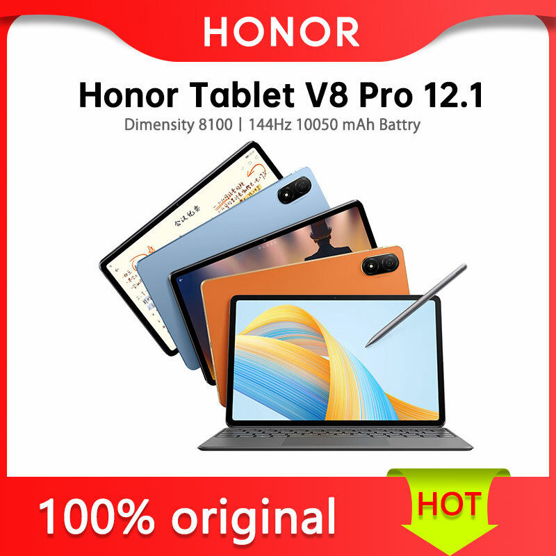 Honor-Tableta V8 Pro de 12,1 pulgadas, dispositivo con pantalla de 144Hz, Dimensity 8100CPU, batería de 10050 mAh, MagicOS 7,0 (basado en Android 12)