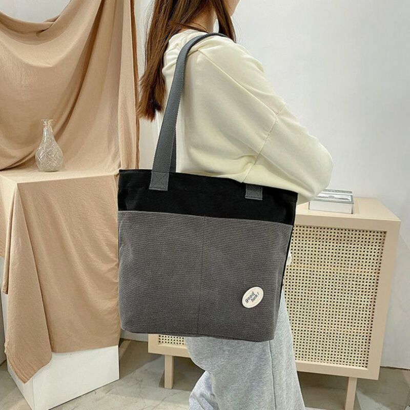 Вместительная женская сумка-тоут, удобная тканевая Сумочка с продвинутым ощущением для шитья, Модная студенческая сумка для колледжа