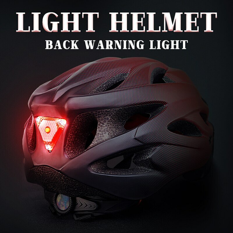 Capacete de bicicleta com LED Tail Light Adulto Ciclismo Capacete Fit 58-62cm Leve Respirável Colorido Capacetes Acessórios