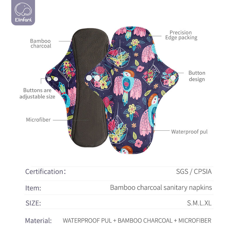 Säugling 4 teile/satz Bambus kohle wasch bar feminine Slip einlagen Damen binden Serviette täglich wieder verwendbare Menstruation hygiene pads