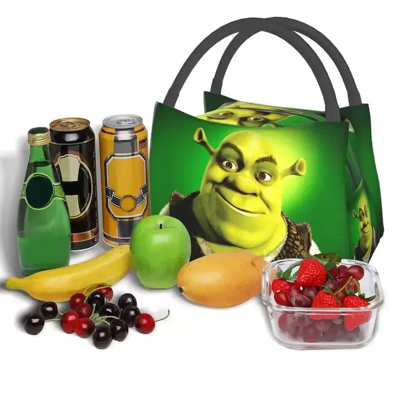 Sacs à lunch isothermes Cartoon Monster Shrek pour femme, glacière étanche, boîte à bento thermique, bureau, pique-nique, voyage