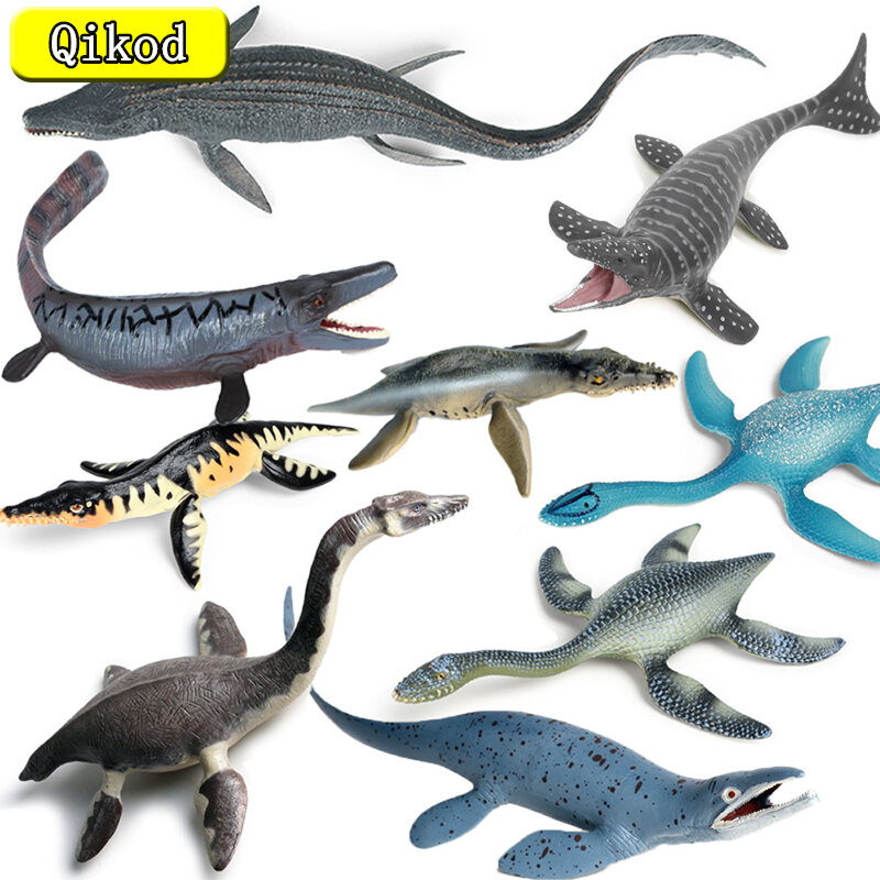 해양 해양 생물 시뮬레이션 공룡 동물 모델 Plesiosaur Mosasaurus 액션 피규어 쥬라기 Dinossauro 세계 모델 키즈 장난감