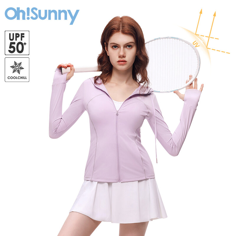 OhSunny-ropa de protección solar para correr para mujer, chaquetas ajustadas a la moda, abrigo de Yoga de manga larga Anti-UV, ropa deportiva para exteriores, 2024