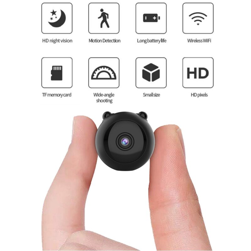 Câmera sem fio Mini HD Sensor, Night Vision Camcorder, Wi-Fi, casa, escritório, Monitor do bebê, carro DVR, traço Cam, Pet Segurança Vigilância