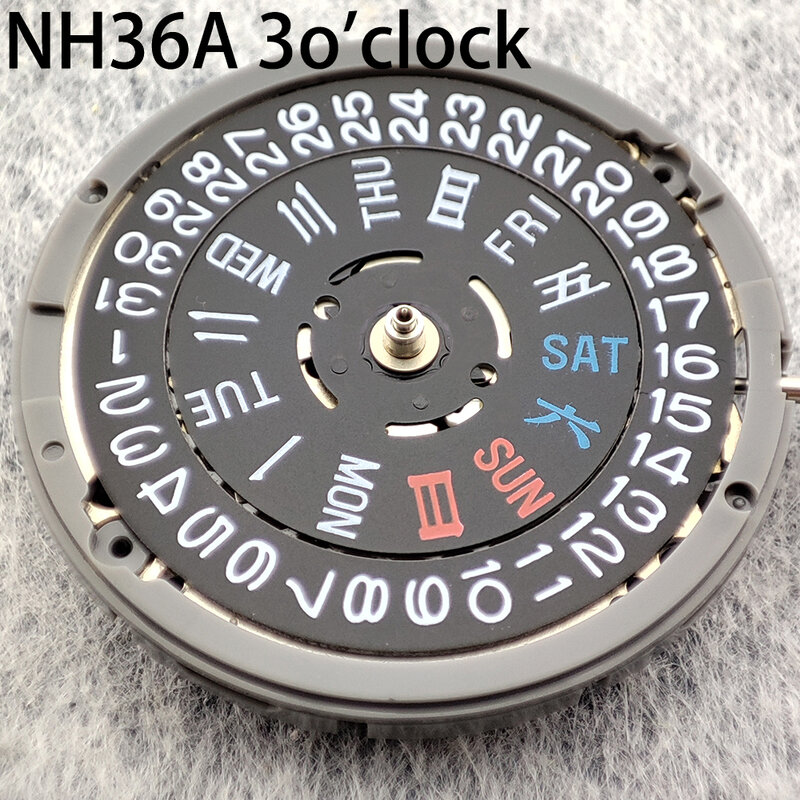 Оригинальный японский аксессуар NH36 автоматические механические часы механизм корона на 3 часа дата/неделя запасные части