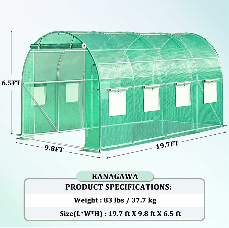 Walk-in Tunnel Greenhouse with Watering System Heavy Duty Portable Green House Protect Gardening Plants  Thickened