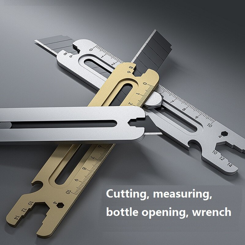 Cuchillo utilitario 4 en 1, cortador de papel tapiz retráctil de 18mm de acero grueso, herramientas resistentes multifuncionales impermeables a prueba de óxido
