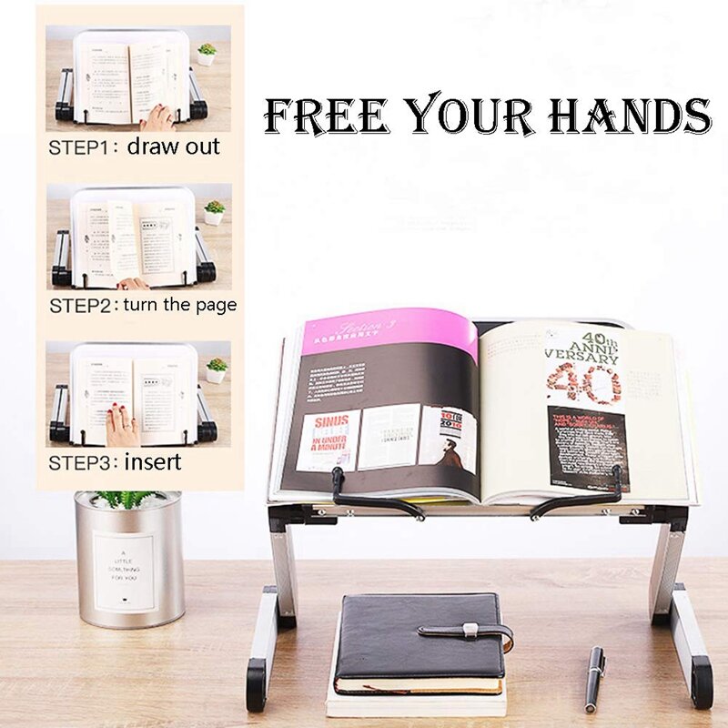 2X Adjustable Book Stand Height And Angle Adjustable Ergonomic Book Holder Aluminum Book Holder Student