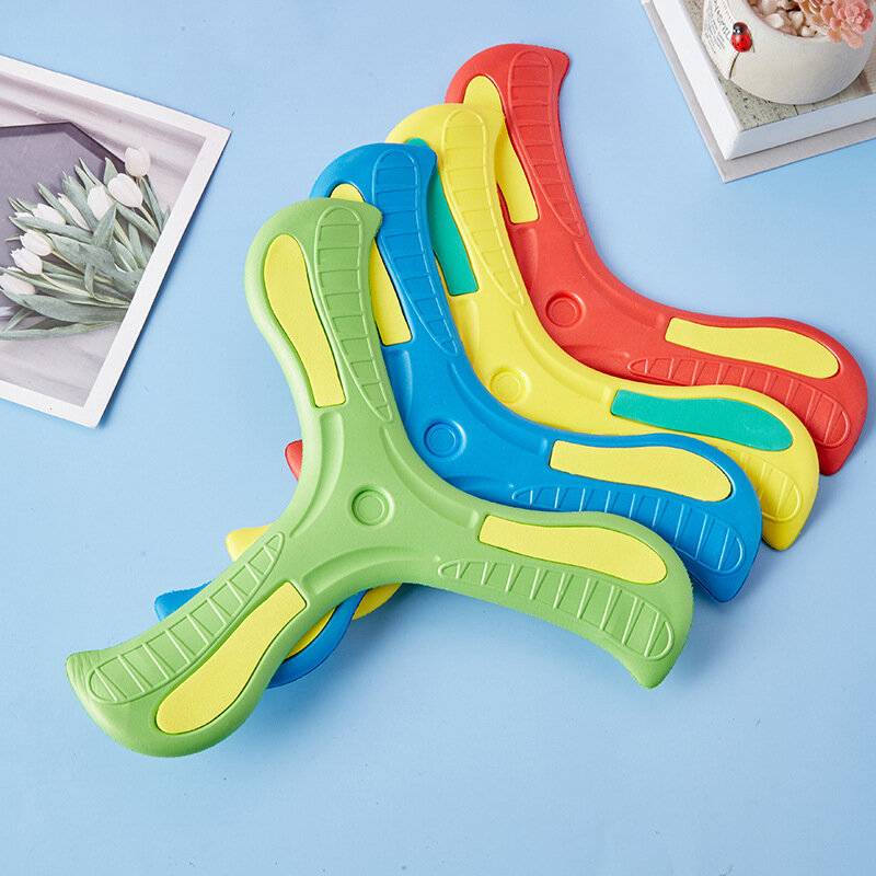 Boomerang-juguete interactivo de tres hojas para adultos y niños, juguete suave para exteriores, rompecabezas de Educación Temprana, regalo de descompresión