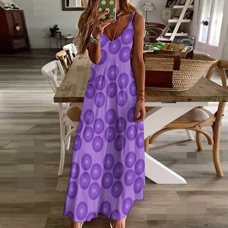 Lavender gaun modis tanpa lengan wanita, gaun untuk wanita hamil musim panas