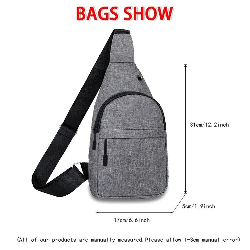 Sac de poitrine multifonction pour hommes, sac à bandoulière personnalisé avec nom imprimé, sac de voyage antivol, chargeur USB