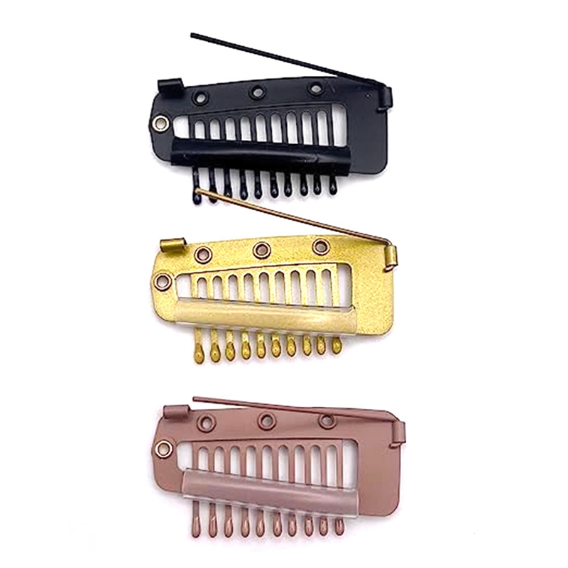 Pack of 10 Strong Chunni Clips with Safety Pin, Easy to Use with Dupatta, Hijab & Tikka Setting Brown