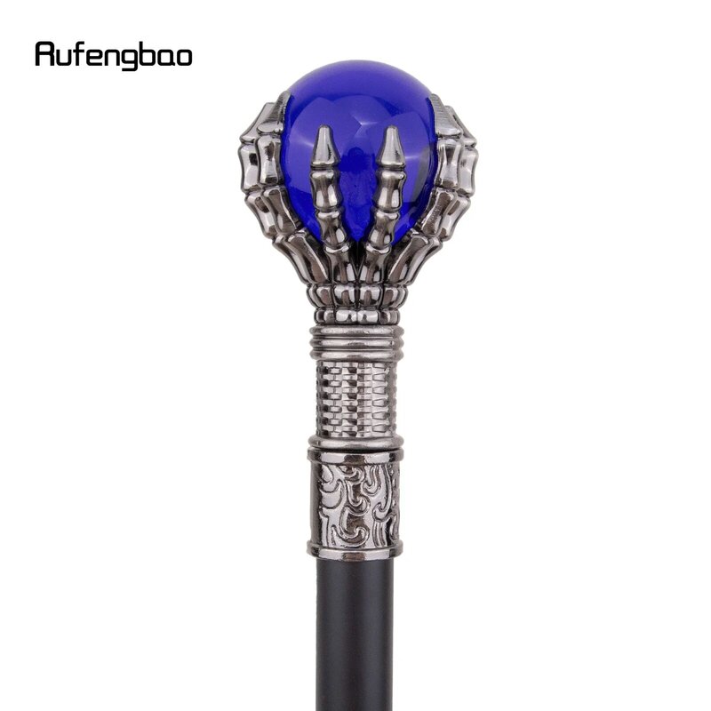 Синяя стеклянная шариковая трость стимпанк, модная декоративная трость для ходьбы, роскошная трость для джентльмена, ручка для ходьбы, трость 93 см