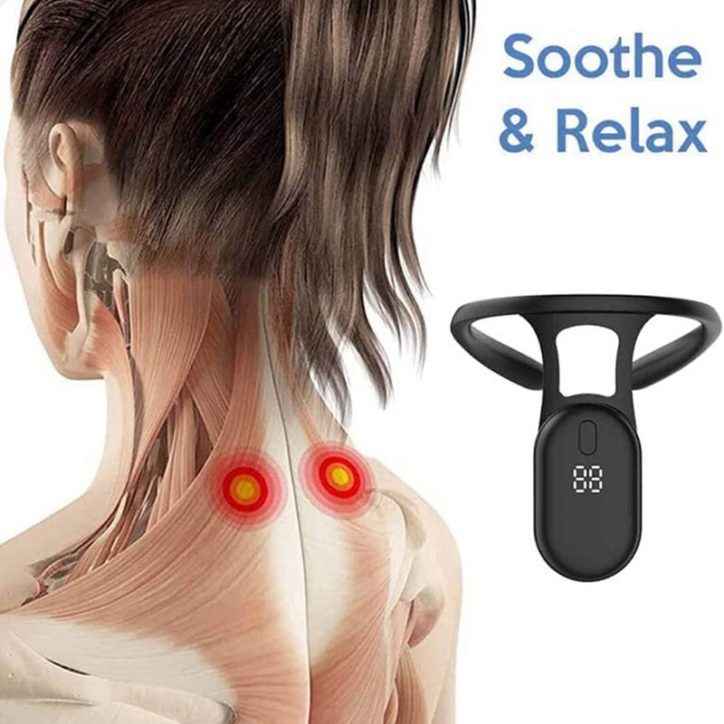 Masajeador de cuello ultrasónico portátil para adultos, dispositivo de alivio linfático, masajeador de cuello