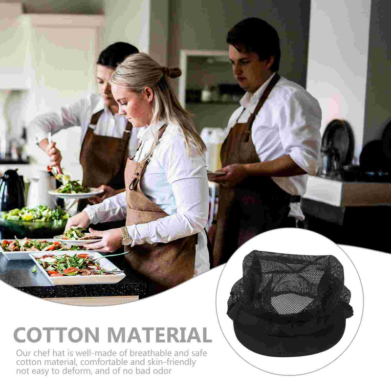 หมวกเชฟผ้าตาข่ายหมวกสำหรับผู้ชายหมวกสำหรับใช้ในครัวอุปกรณ์ทำงานอเนกประสงค์สำหรับผู้ชาย