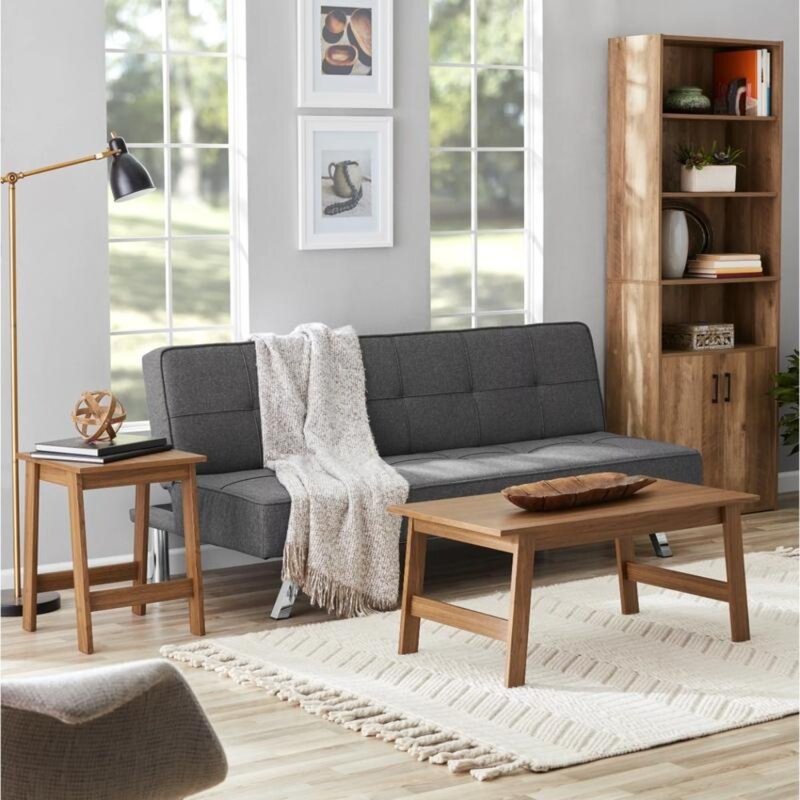 Mesa de centro rectangular de madera, mesas de centro Esquineras para sala de estar, muebles con acabado de nogal, juegos de comedor, muebles laterales