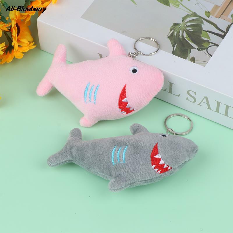 Mainan mewah liontin hiu 11Cm boneka hiu binatang laut lucu gantungan kunci kartun liontin tas dekorasi hadiah anak