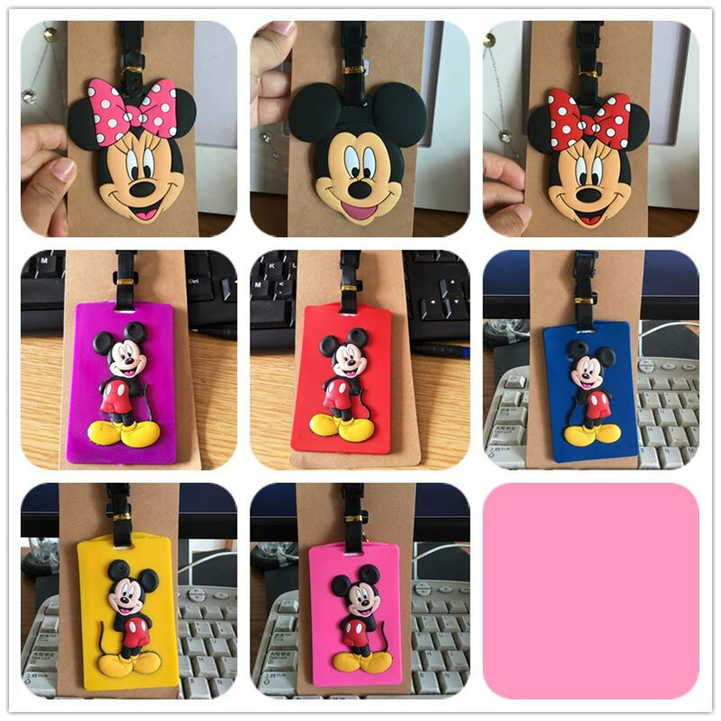 Disney – porte-adresse Mickey Mouse pour bagages, porte-adresse, portable, en silice, Donald Duck Daisy