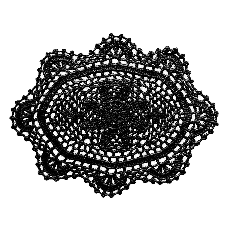 BomHCS-Oval Crochet Lace Placemats, Tapetes De Mesa, Almofadas De Vaso, Placemats De Quarto Artesanal