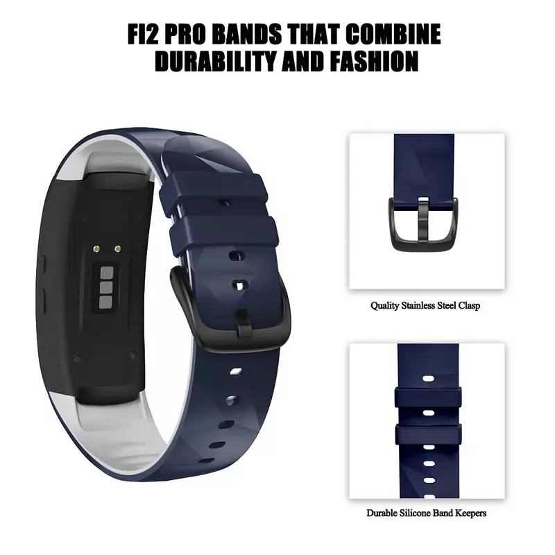 Opaska do zegarka NUOTUO do Samsung Gear Fit2 Pro L/S pasek silikonowa opaska do zegarka dopasowana do 2 SM-R360/R365 bransoletka wymienna na nadgarstek