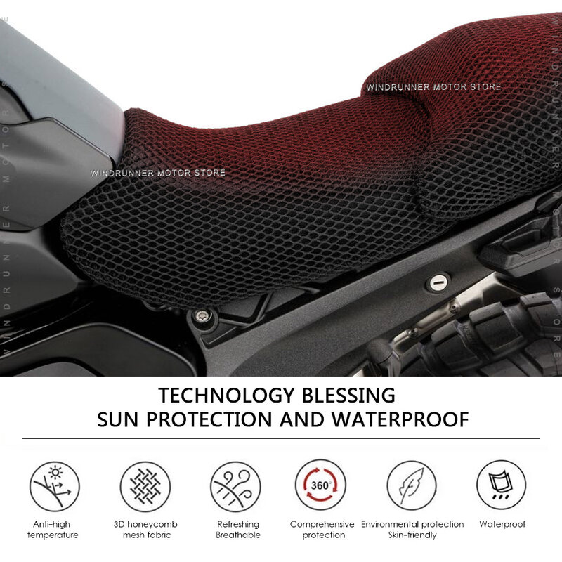 3D zatoczka do siedzenia z przepływem powietrza BMW R1300GS R 1300 GS 2024-motocyklowe poszewka na siedzisko z tkaniny antypoślizgowej