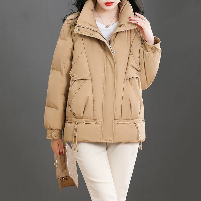 2023 여성용 다운 코튼 코트, 겨울 재킷, 여성 패션, 느슨한 Hin 얇은 파카, 두껍고 따뜻한 외투, 짧은 길이 오버코트, 신상
