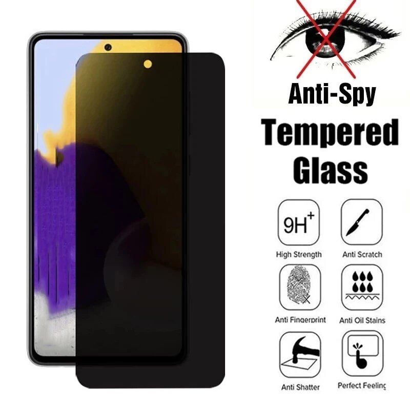 Protector de pantalla de vidrio templado antiespía para Samsung Galaxy, A13, A73, A53, A72, A52, A32, A54, 5G, S10E, M12, M32, M52, privacidad