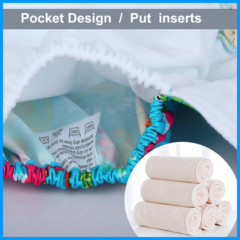 Pañal de tela lavable reutilizable para niños, pañal ecológico ajustable de bolsillo Real, apto para 30-48KG, 66lbs-105lbs