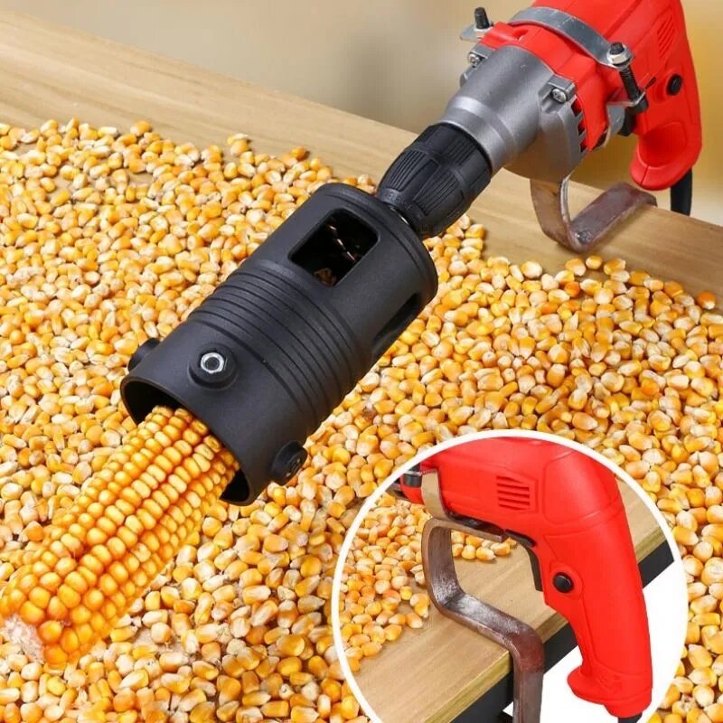 Trilladora de maíz portátil, accesorio totalmente automático, cabezal de máquina peladora de maíz, cepillo eléctrico pequeño, separador de granos, palabra trilladora
