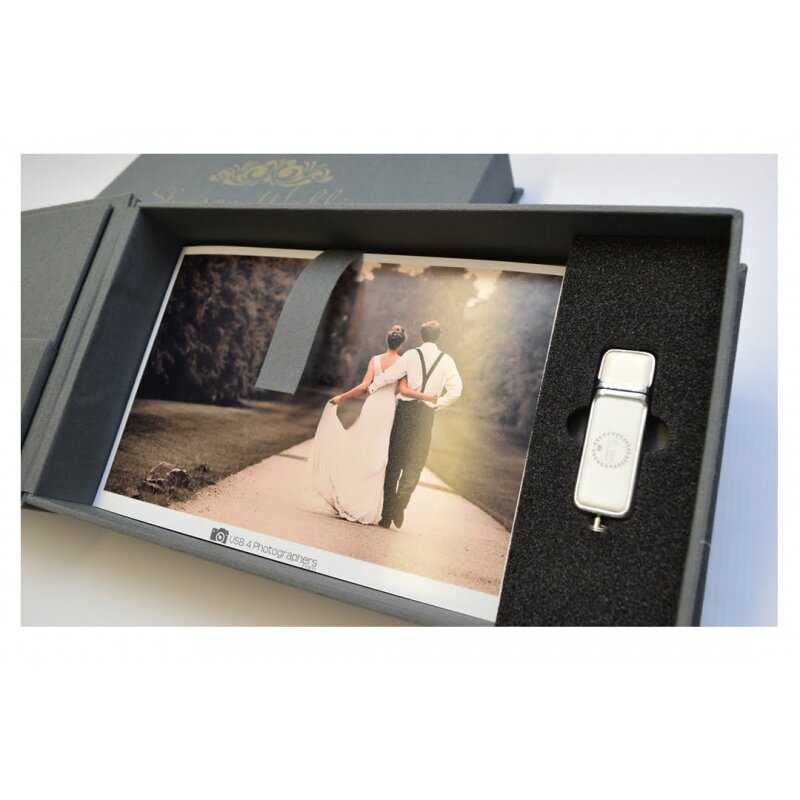 Prodotto personalizzato 4*6 5 x7 pollici CD DVD stampe regalo scatola USB a prova di cartone carta lino confezione di presentazione di nozze