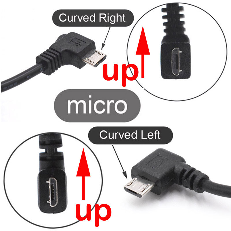 XCGaoon Auto Opladen Gebogen micro USB Kabel voor Auto DVR Camera Video Recorder/GPS/PAD/Mobiele, kabel lengh 3.5m (11.48ft)