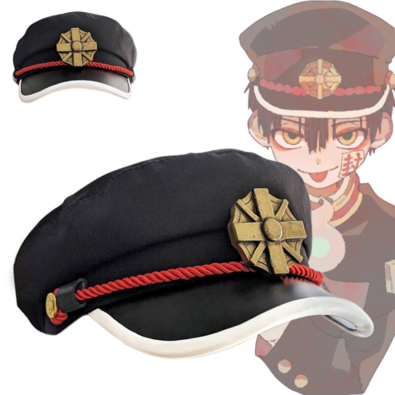 อะนิเมะห้องน้ำ-Bound Hanako-Kun Yugi Amane คอสเพลย์หมวกห้องน้ำ Bound Navy สไตล์ผ้าฮานาโกะ Kun หมวกเครื่องประดับชุด