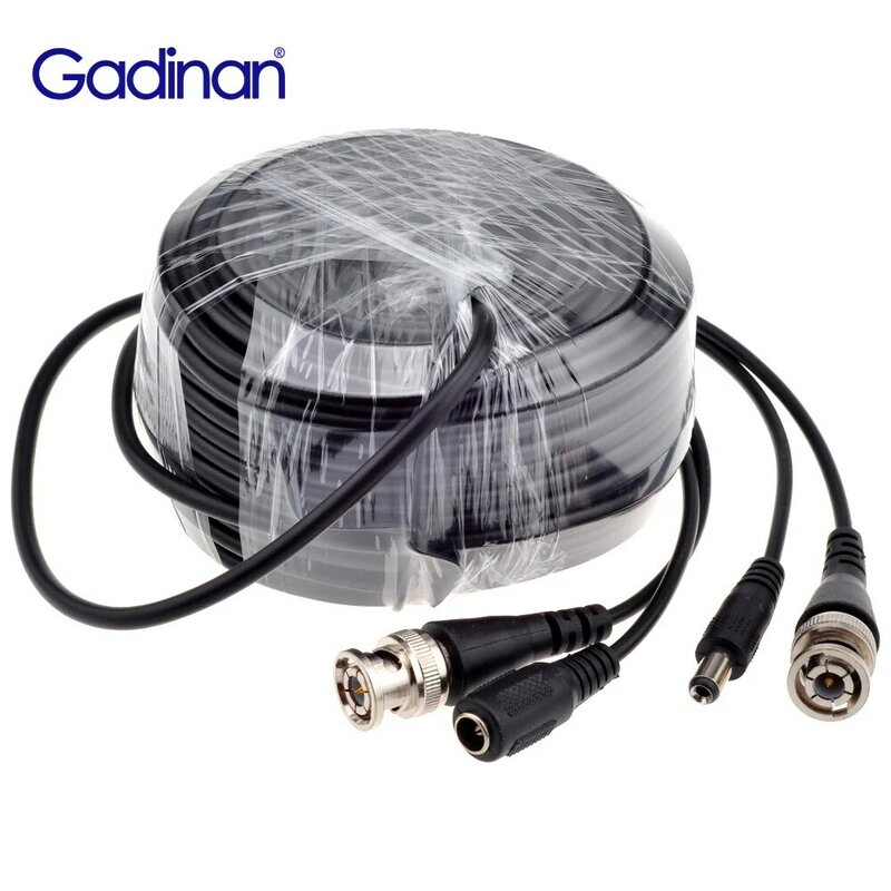 Gadinan cctvケーブルビデオ出力dcプラグケーブルbncケーブル5メートル/10メートル/15メートル/20メートル/30メートル/40メートル/50メートルのためのオプションahd/アナログbncシステムdvrキット