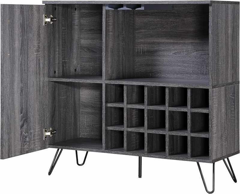 Sonoma-armario de madera sintética para vino y Bar, mueble gris con acabado de roble para café, aparador de Buffet, Cbinet para cocina y comedor