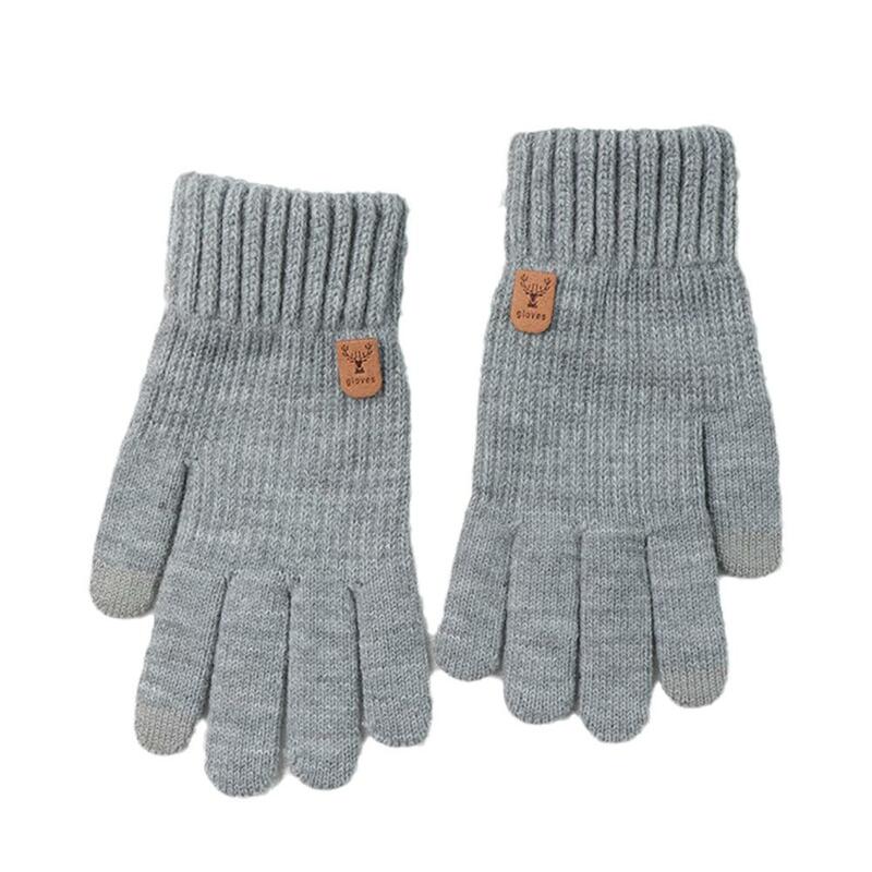 男性と女性のためのニット手袋、完全な指のミトン、厚いかぎ針編みの手袋、携帯電話の画面、冬、暖かい、cy、g8a4