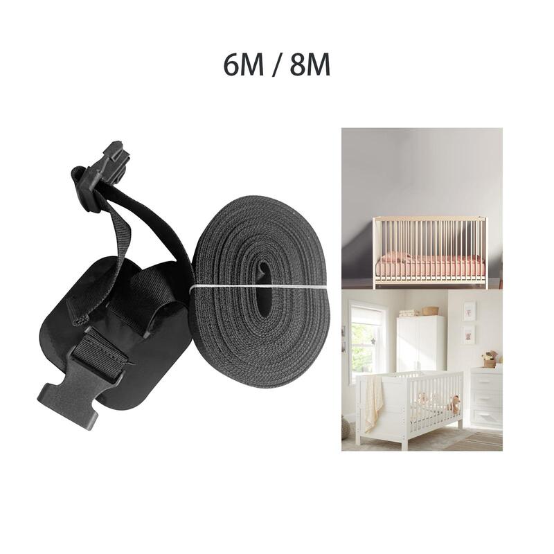 Long Bed Connector Strap Home Textiles Accessories with Adjustable Buckle Attachment Bed Strap for Cots and Box Spring Beds