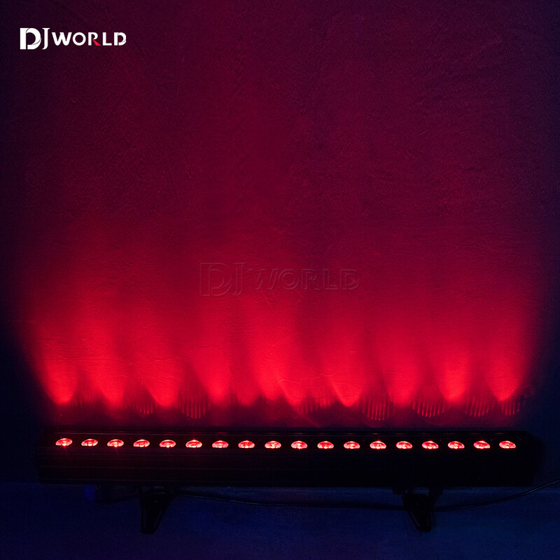 Lampu dinding, 2 buah/set 18x18W LED cahaya RGBW 6 dalam 1 DMX LED Bar garis cuci panggung lampu balap kuda lampu DJ aliran pencahayaan efek
