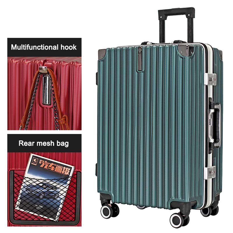 Aluminium Frame Reizen Koffers Universele Wiel Trolley Pc Doos Trolley Bagage Tas Mannen Business 20 Inches Carry Ons Bagage