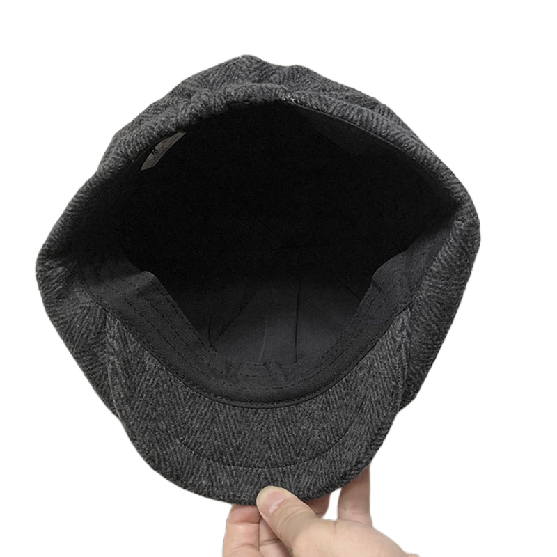 วินเทจผู้ชาย Beret มาเฟียภาพยนตร์คอสเพลย์ Wool Blend Vintage Herringbone Tweed ผู้ชายสบายๆ Newsboy หมวกแบนหมวก