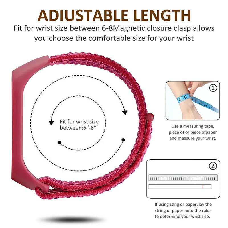 Nylon Loop Strap for Xiaomi Mi Band 7 6 5 4 3 Bracelet SmartWatch Silicone Wristband Replacement Sport Pulsera Watchband