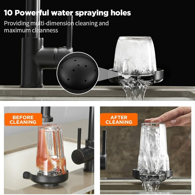 Glass püler für die Küche Edelstahl manuelle Flaschen spüler automatische Wasserhahn Spüler Becher reiniger