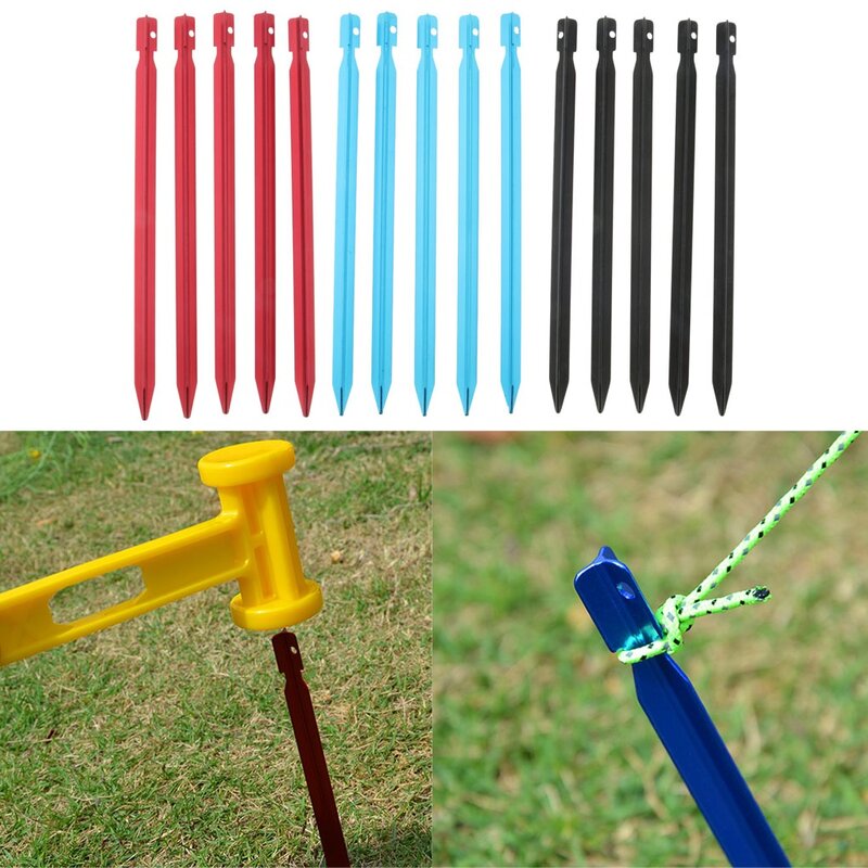 5pcs Camping Awning Tent Rope Stake Aluminum Alloy Pegs Metal Trip Ground Nail for Outdoor Camping Picnic Travel