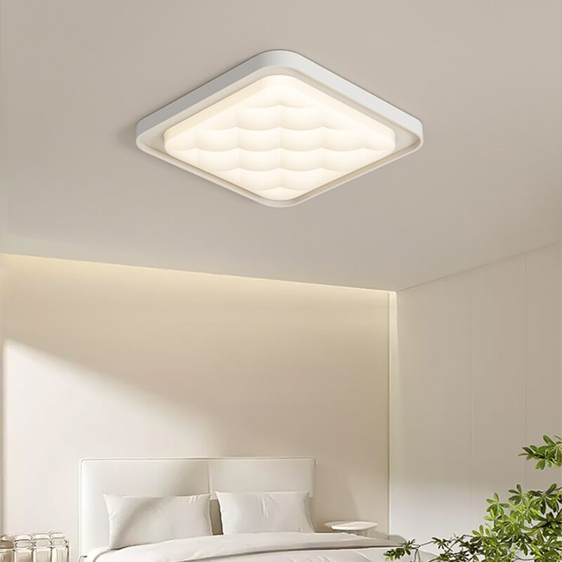 Современный потолочный светильник для спальни, ультратонкая лампа для гостиной в кремовом стиле, комбинированная белая потолочная лампа полного спектра
