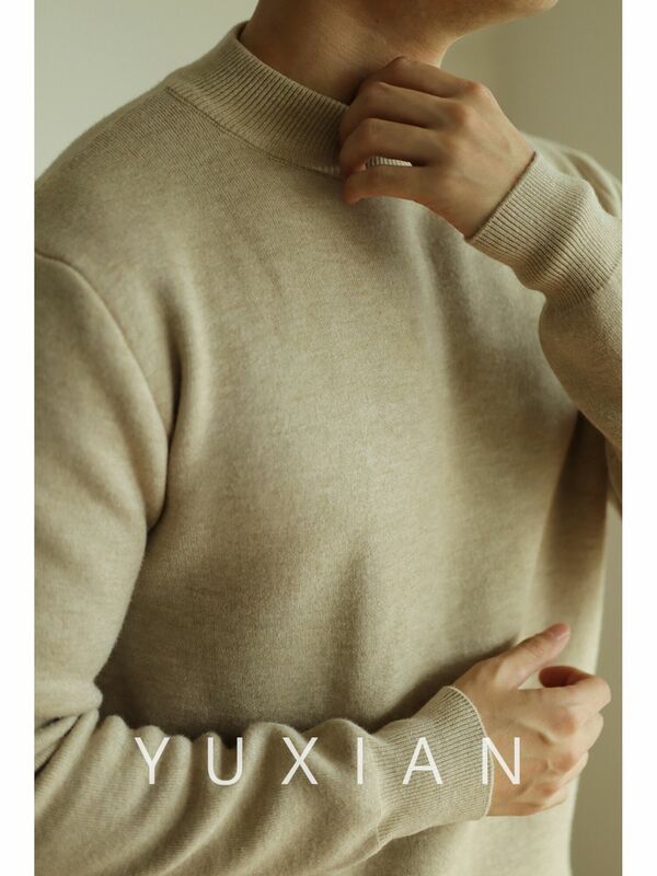 Yuxian Freizeit einteiliger halbhoher Kragen leichter reifer Pullover