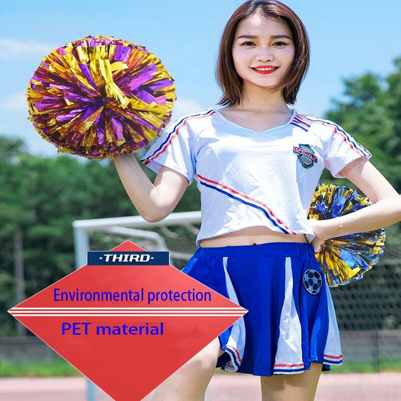 Double hole handle Competition Flower Cheerleading Cheering Ball Dance Party Decorator Club Sport Supplies Cheerleader Pom Poms