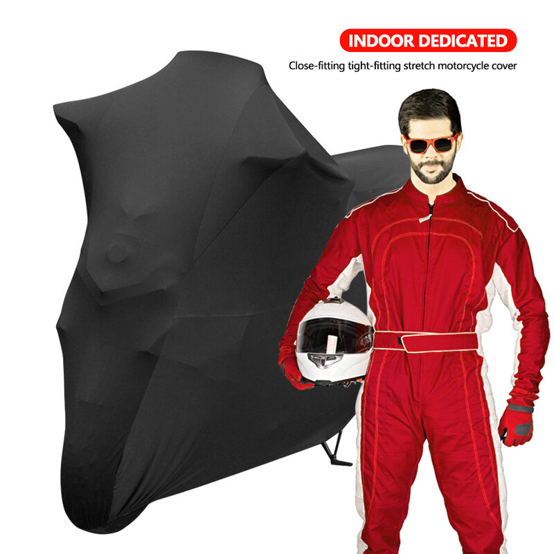 2 Colors Bike Motor Scooter Dustproof Cover Universal Cloth Motorcycle UV Protector Cover Indoor Outdoor Elastic Fabric M-4XL